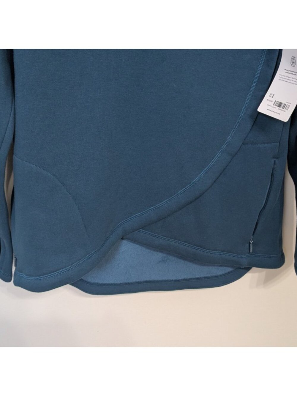 ATHLETA Sweatshirt Teal Cozy Karma Asym Pullover Long Sleeve Women's Size M - Picture 3 of 10